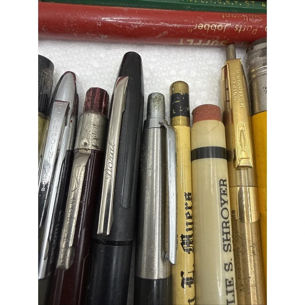 Lot of 60 Vintage Advertising Pens Pencils (untested)